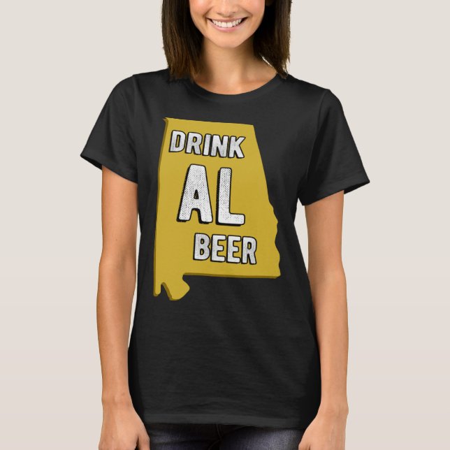 Camiseta Drink AL Beer State Of Alabama Beer Birmingham Hun (Anverso)