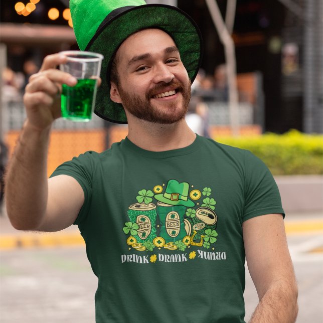 Camiseta Drink Drank Drunk Funny St Patrick's Day Beer (Subido por el creador)