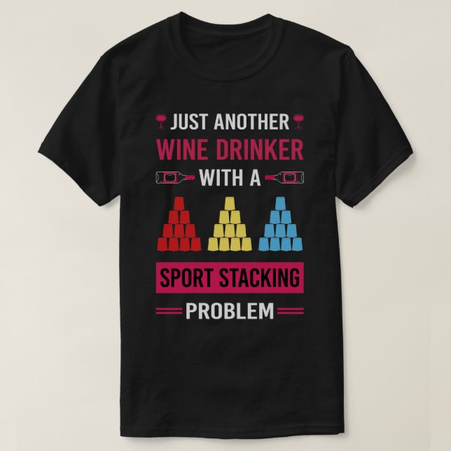 Camiseta Drinker de vino Sport Stacking Cup Stacking Speed  (Diseño del anverso)
