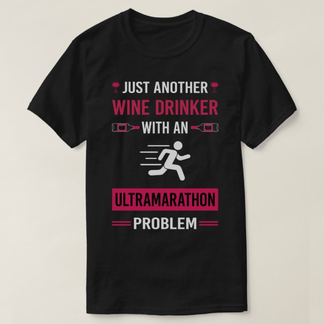 Camiseta Drinker de vino Ultramarathon Ultra Distancia (Diseño del anverso)