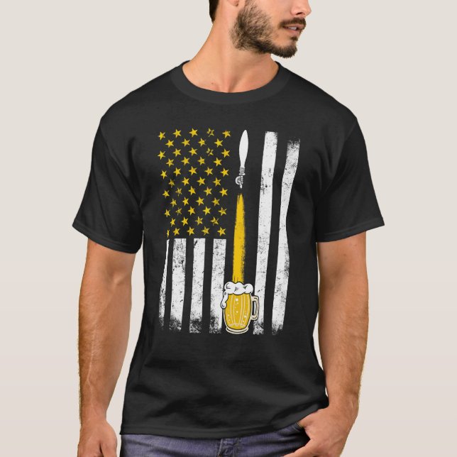 Camiseta Drinkers 365 Craft Beer American Flag USA (Anverso)