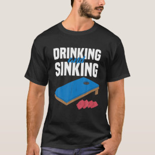 Camiseta Drinkin Y Sinkin Cornhole Regalos Corn Hole Retro