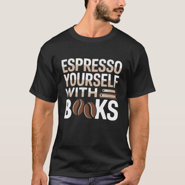 Camiseta Drinking Coffee Book Lover Bookworm Literature Lib (Anverso)
