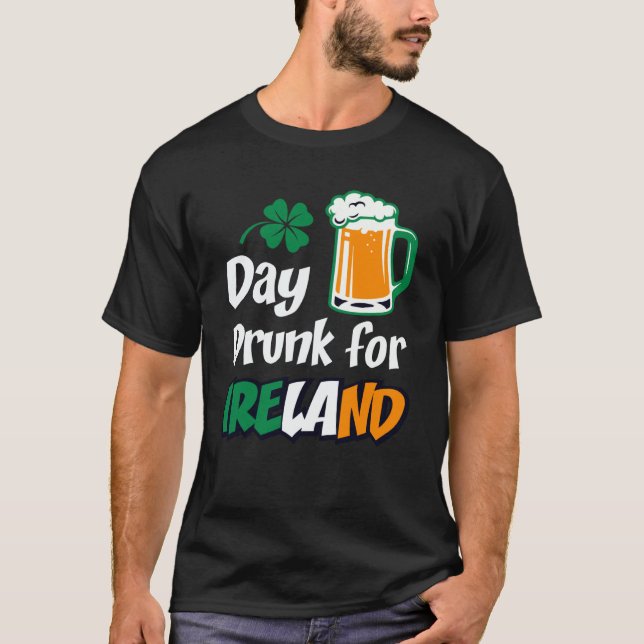 Camiseta Drinking Day Drunk For Ireland St Patricks Paddys  (Anverso)
