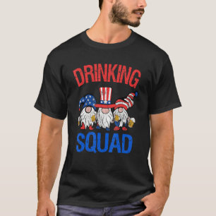 Camiseta Drinking Squad Gnomes Eeuu Patriótico Gnome 4 Of J