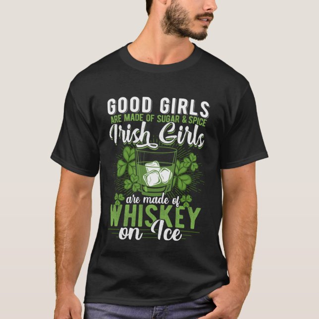 Camiseta Drinking Wine St Patricks Day Whiskey Irish Ladies (Anverso)