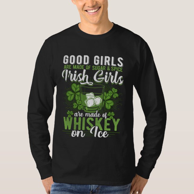 Camiseta Drinking Wine St Patricks Day Whiskey Irish Ladies (Anverso)