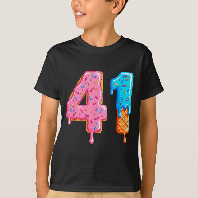 Camiseta Drip 41 Meme Cool Baseball Style Number Forty One  (Anverso)