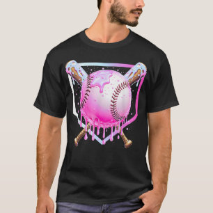Camiseta Drip de béisbol rosa para chicas jóvenes helado