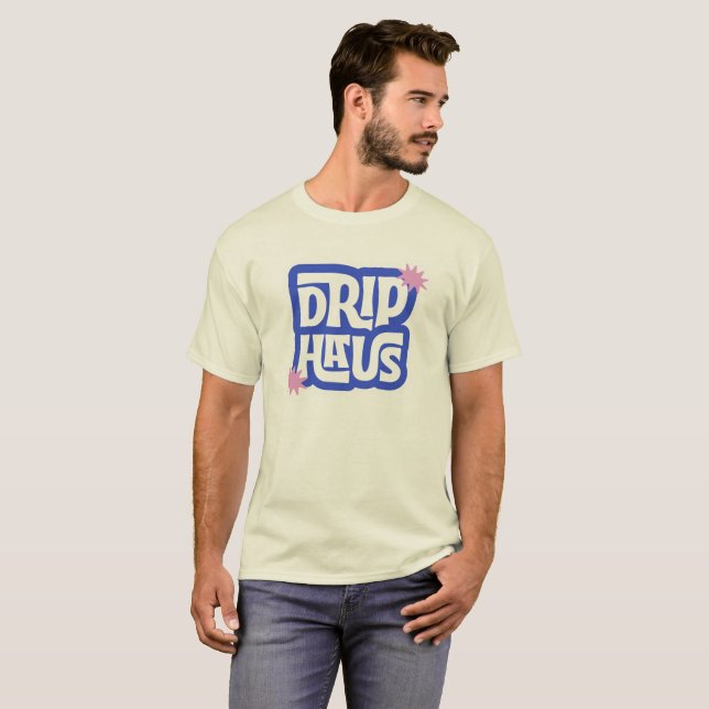 Camiseta Drip Haus – Logotipo Retro Divertido (Anverso completo)