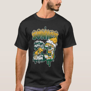 Camiseta Drip Número 23 Noel Verde Amarillo Medio 1s Coinci