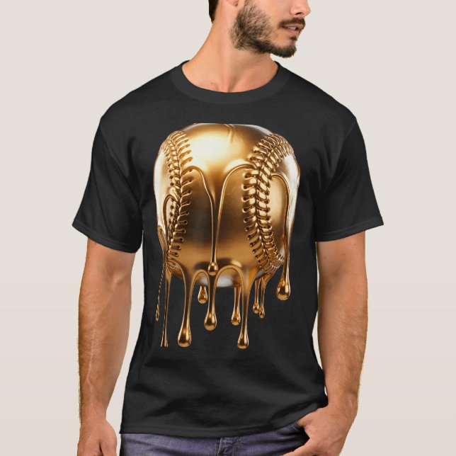 Camiseta Dripng Gold Drip Baseball Game Day Player Coach Ba (Anverso)
