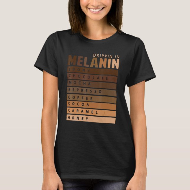 Camiseta Drippin En Melanin Reina Afroamericana Rey Bla (Anverso)