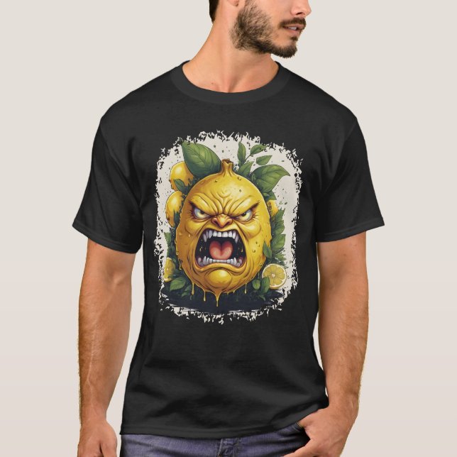 Camiseta Dripping Angry Lemon with Bold Leaves (Anverso)