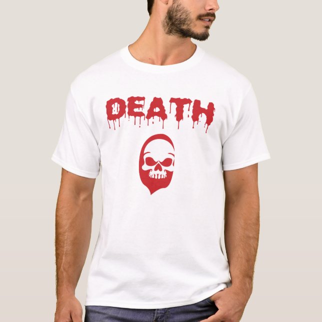 Camiseta Dripping 'Death' Text Horror Illustration (Anverso)