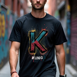 Camiseta Dripping K: Audaz Graffiti de Personalizable de un