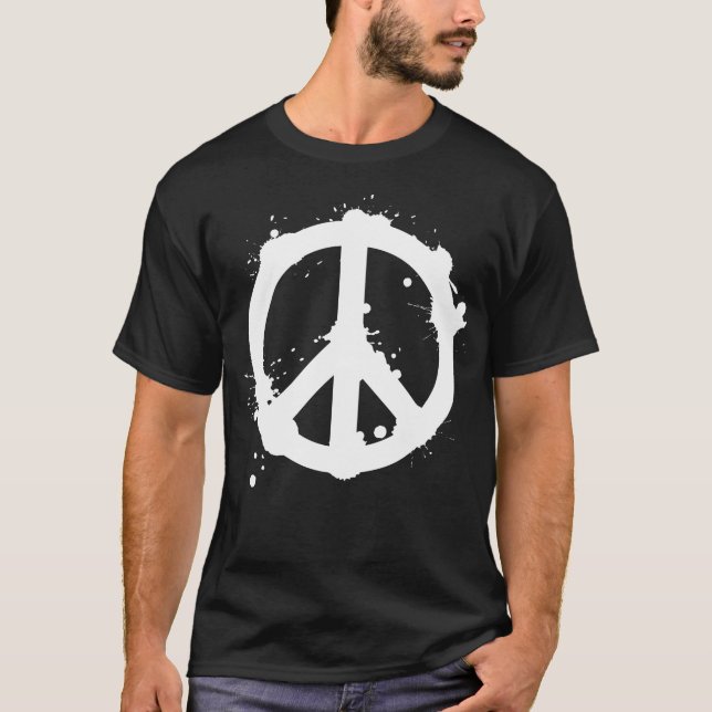 Camiseta DRIPPING PEACE MARK -white- (Anverso)
