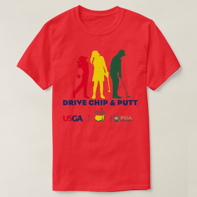 Camiseta Drive Chip and Putt (Diseño del anverso)