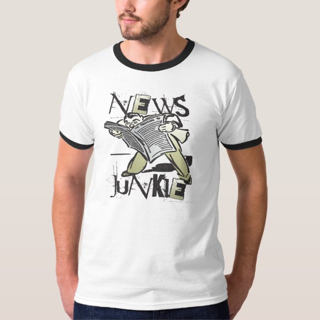Camiseta Drogadicto de las noticias (Anverso)