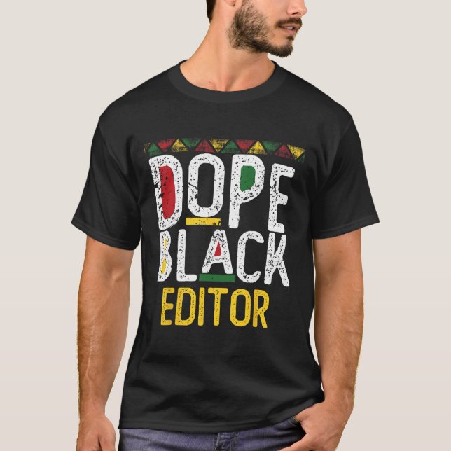 Camiseta Drogas Editor Negro Mes de la Historia Negra  (Anverso)