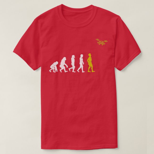 Camiseta Dron de evolución Quadcopter (Diseño del anverso)