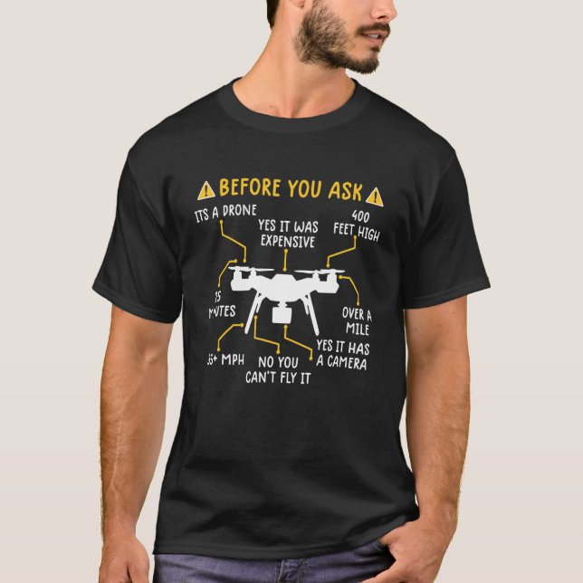 Camiseta Dron Pilo Antes De Preguntar Dron (Anverso)