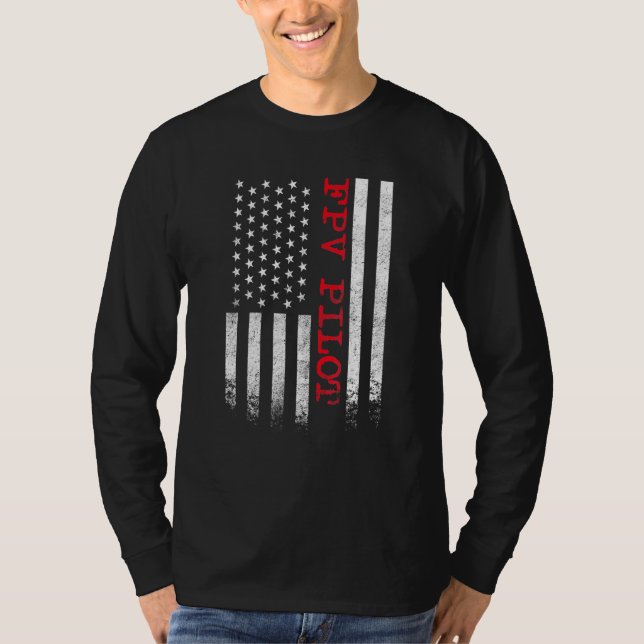 Camiseta Dron piloto de Racecopter de estilo libre FPV (Anverso)