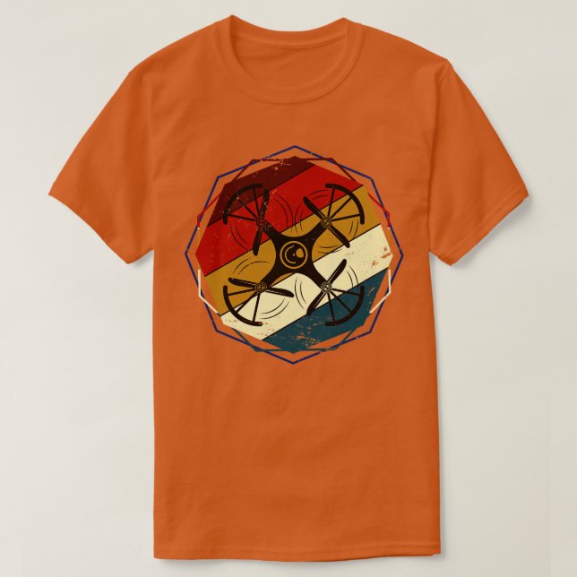 Camiseta Dron quadcopter vintage (Diseño del anverso)