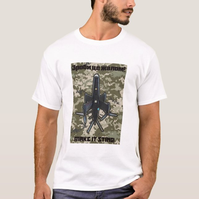 Camiseta drone interceptor STING ucraniano (Anverso)