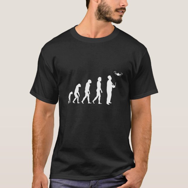 Camiseta Drone Pilot Flight Drone Drone Human Evolution (Anverso)