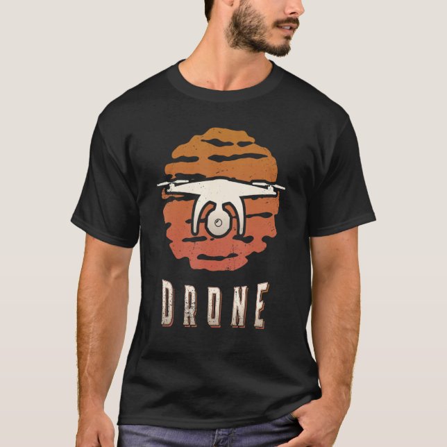 Camiseta Drone Vintage Retro Classic Sunset (Anverso)