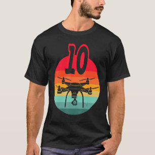 Camiseta Drones de control remoto retro para cumpleaños núm