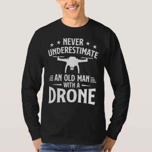 Camiseta Drones macho drenan a un anciano con un dron