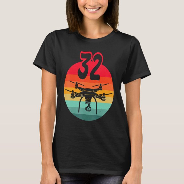 Camiseta Drones Retro De Control Remoto De 32 Años Con C (Anverso)