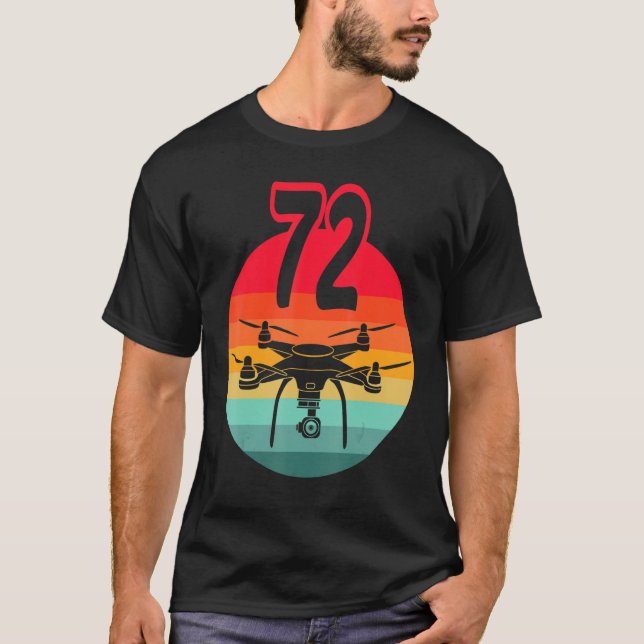 Camiseta Drones Retro De Control Remoto De 72 Años Con C (Anverso)