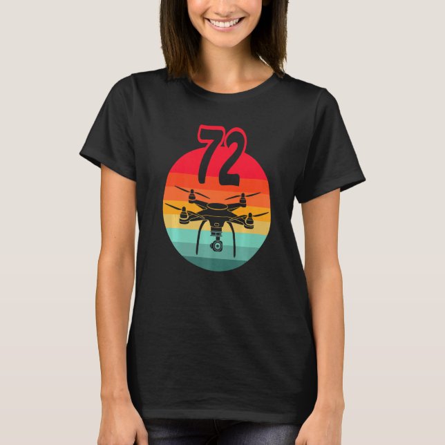 Camiseta Drones Retro De Control Remoto De 72 Años Con C (Anverso)