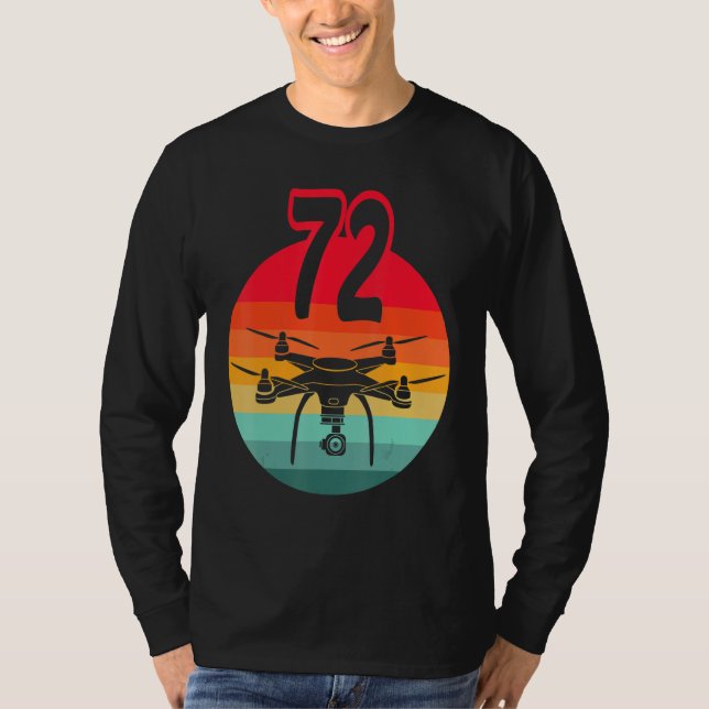 Camiseta Drones Retro De Control Remoto De 72 Años Con C (Anverso)