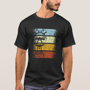 Camiseta Drones retro vintage drone Quadrocopter Drone Pilo