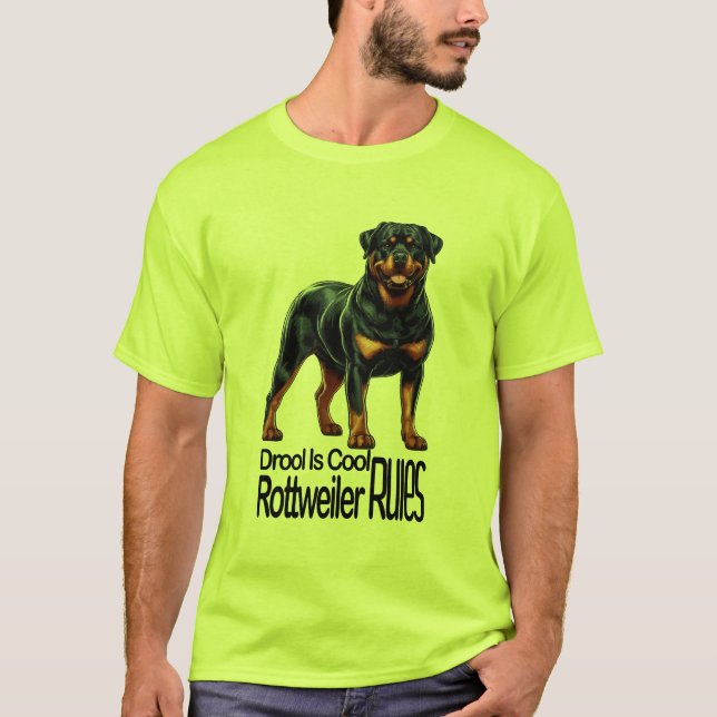 Camiseta Drool Is Cool – Rottweiler Rules (Anverso)