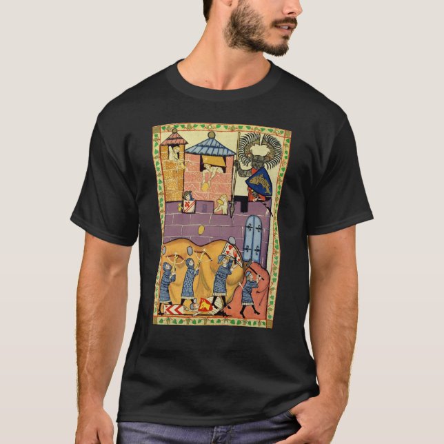 Camiseta Dropping Rocks, Manesse del Codex del Siglo XIV (Anverso)