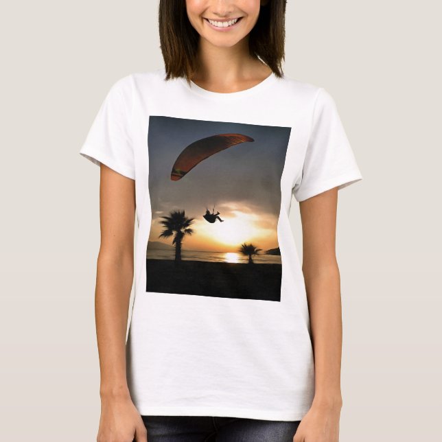 Camiseta Dropzone At Dusk Adventure Paraglider Art (Anverso)