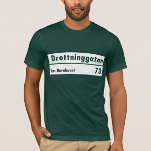 Camiseta Drottninggatan, Estocolmo, placa de calle sueca