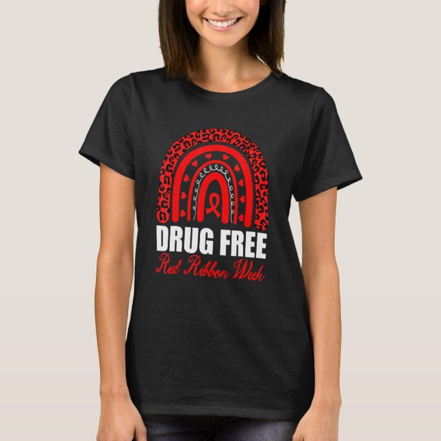 Camiseta Drug Free Red Ribbon Week Awareness Say No To Drug (Anverso)