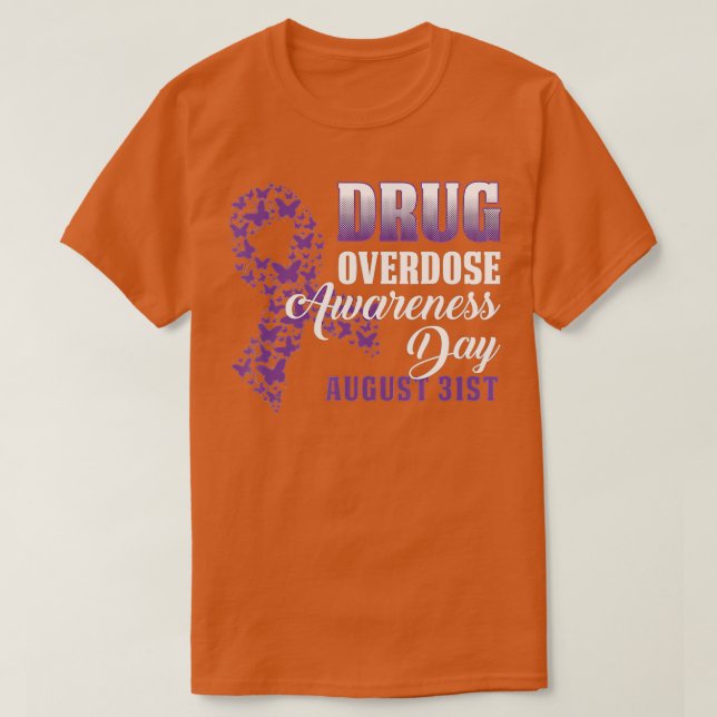 Camiseta Drug Overdose Awareness Day  August 31 2019 Purple (Diseño del anverso)