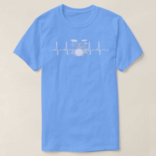 Camiseta Drum Heartbeat Lifeline Music Lover (Diseño del anverso)