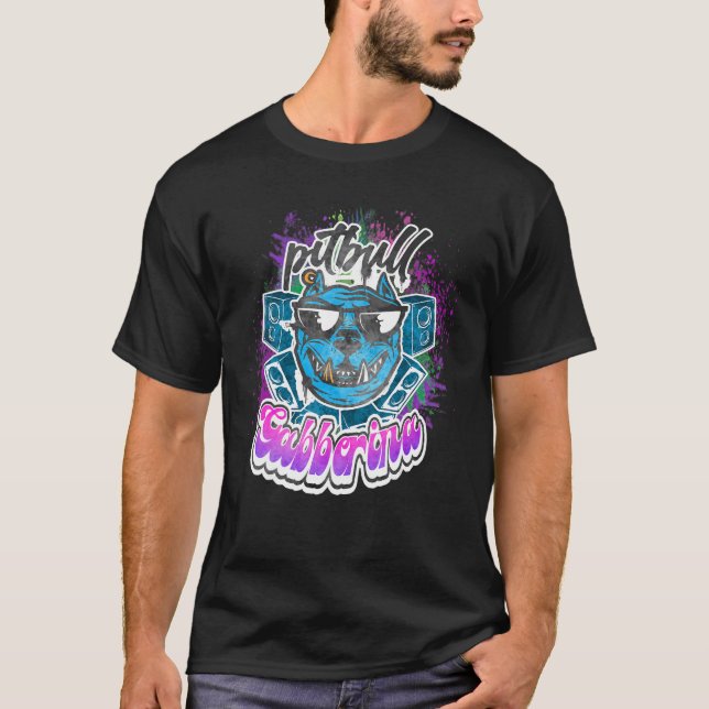 Camiseta Drum N Bass Hardstyle Frenchcore Gabber Devil Dog (Anverso)