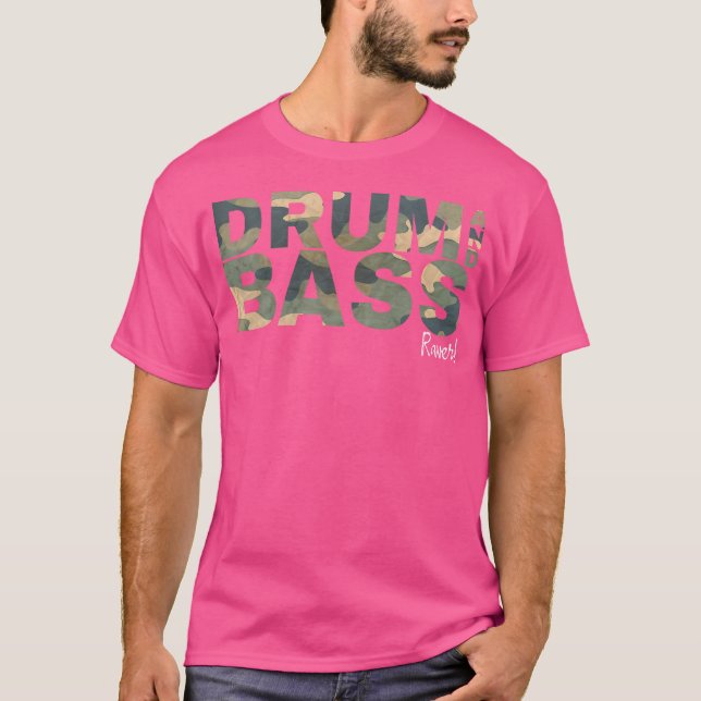 Camiseta Drum Y Bass Raver Dnb Jungle Music Love Camo (Anverso)