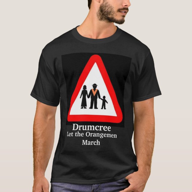 Camiseta Drumcree-negro, Drumcree, deje a los Orangemen (Anverso)