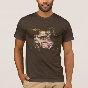 Camiseta Drumkit tambor marrón fresco