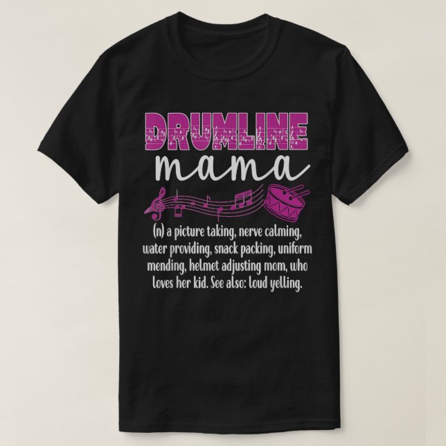 Camiseta Drumline Mama Definition Funny Drumline Mother (Diseño del anverso)